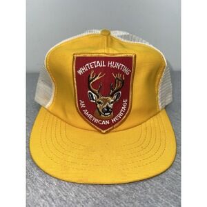 Vintage Whitetail Hunting Hat Cap Snap Back Large X-Large Trucker Mens 80s